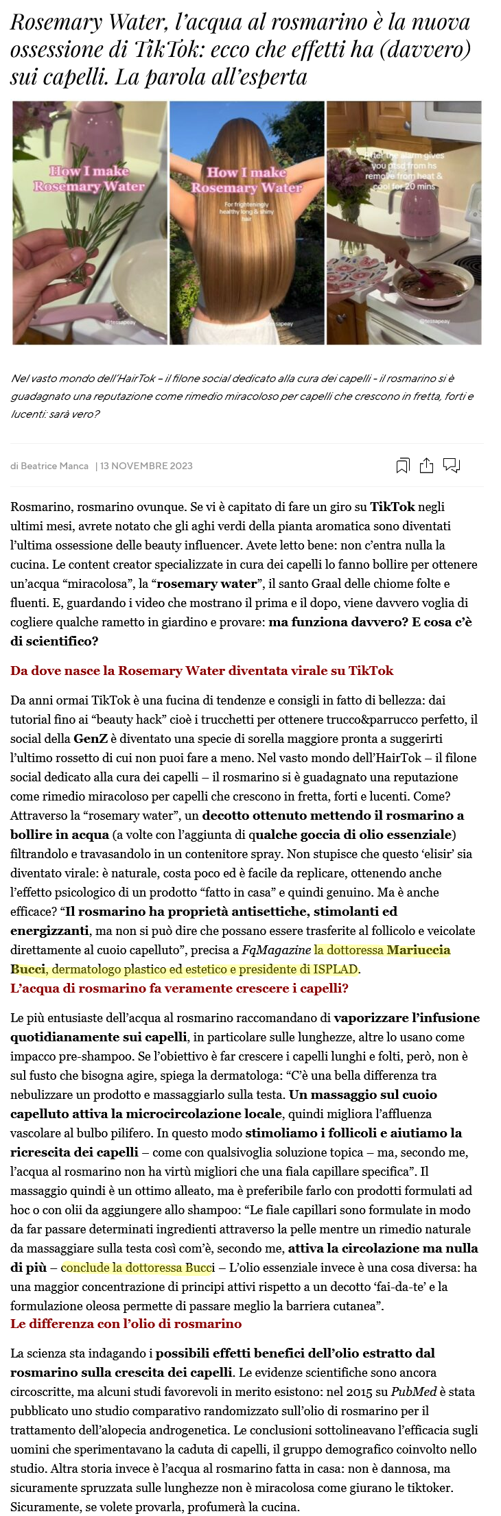 Il Fatto Quotidiano - Acqua al rosmarino